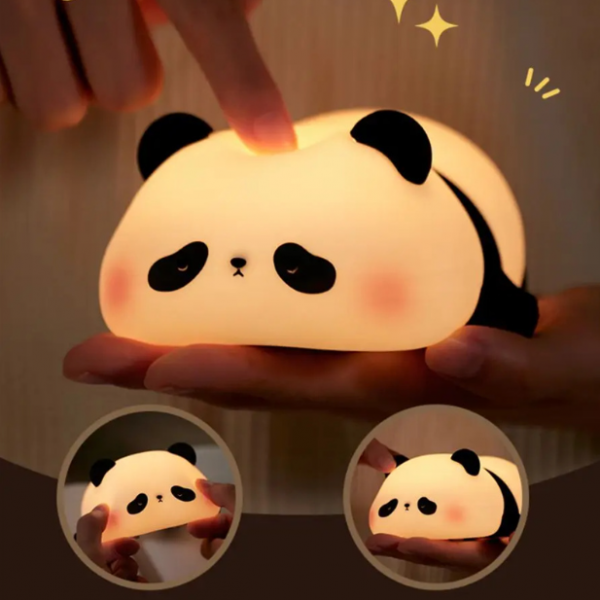 Panda Night Lights For Kids Cute Animal Silicone Timing Rechargeable Lamp Cartoon Panda Bedroom Decoration Kids Boys Girls Gift