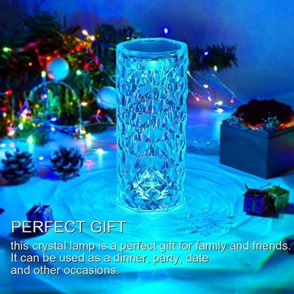 16 Colors LED Crystal Lamp Rose Light Touch Table Lamps Bedr