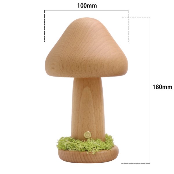 Twisted Mushroom Night Warm Light Touch Bedroom Bedhead Night Light Beech Wood LED USB Decorative Atmosphere Lamps Home Decor