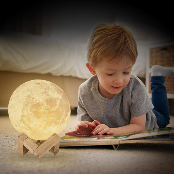 LED Night Lights Moon Lamp 3D Print Moonlight Timeable Dimmable Rechargeable Bedside Table Desk Lamp Children's Leds Night Light